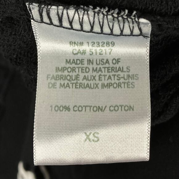 NWOT LAUREN MOSHI Sweatshirt XS Black Graphic White-Embroidery”Happy-face”Long-S - Picture 8 of 11